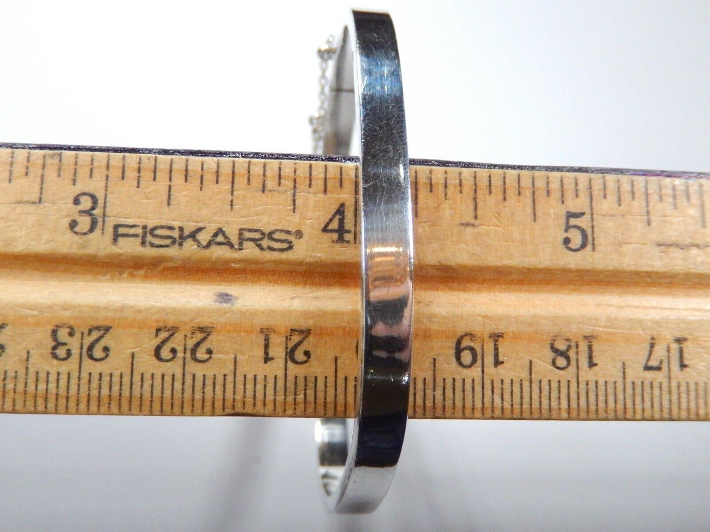*VINTAGE*  Sterling Silver Square Hinged Bangle Modernist Bracelet
