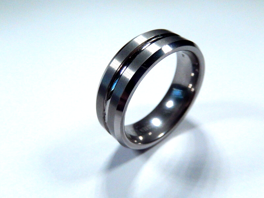 *NEW* 8mm TUNGSTEN CARBIDE Gray Brushed Finish COMFORT FIT WEDDING BAND  SZ 9