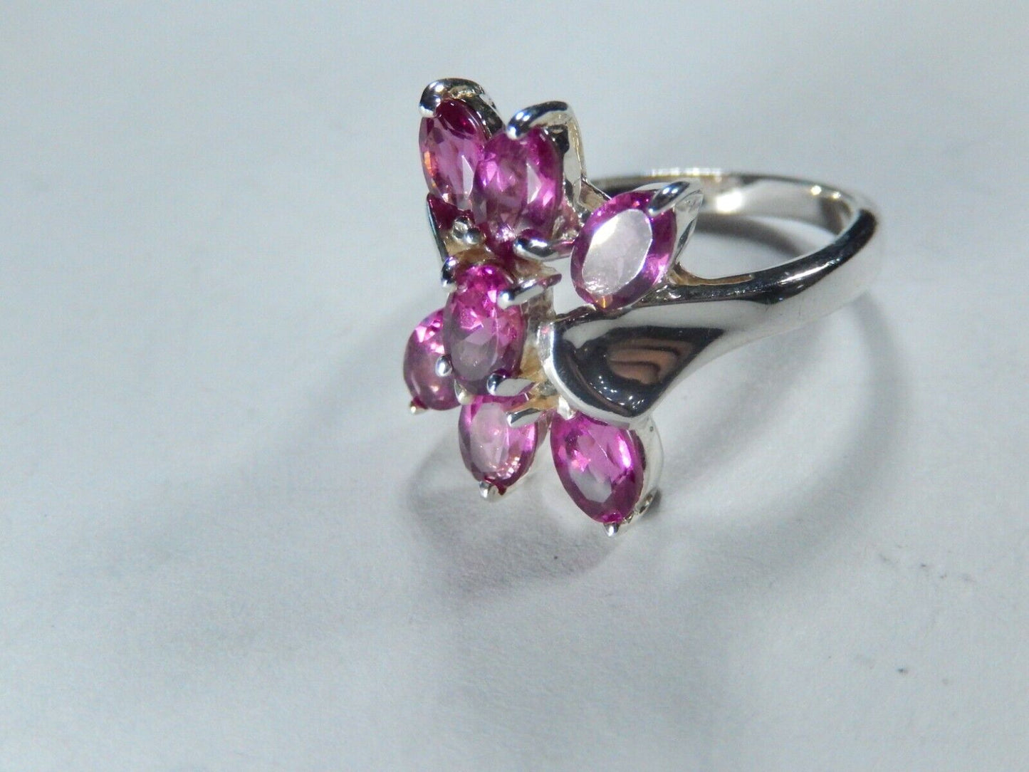 Sterling Silver Marquise Cut Amethyst Ring size 7.75