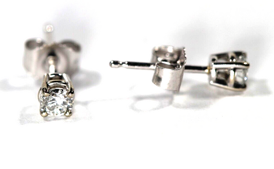 New!! Solid 14K White Gold .23 CT TW Natural Diamond VS-1 / G-H Stud Earrings