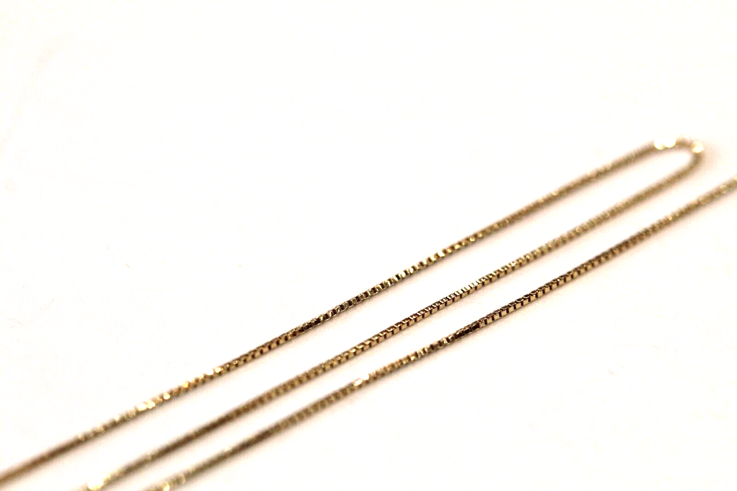 14k REAL Yellow Gold .54 mm Solid Box Link 17" Chain Necklace