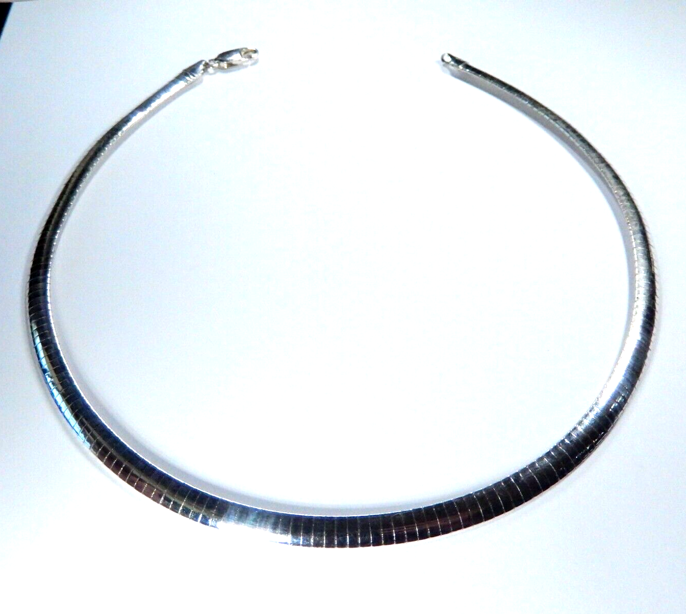 925 Sterling Silver Italian 6mm Omega 16" Chain Choker Necklace Made in Italy