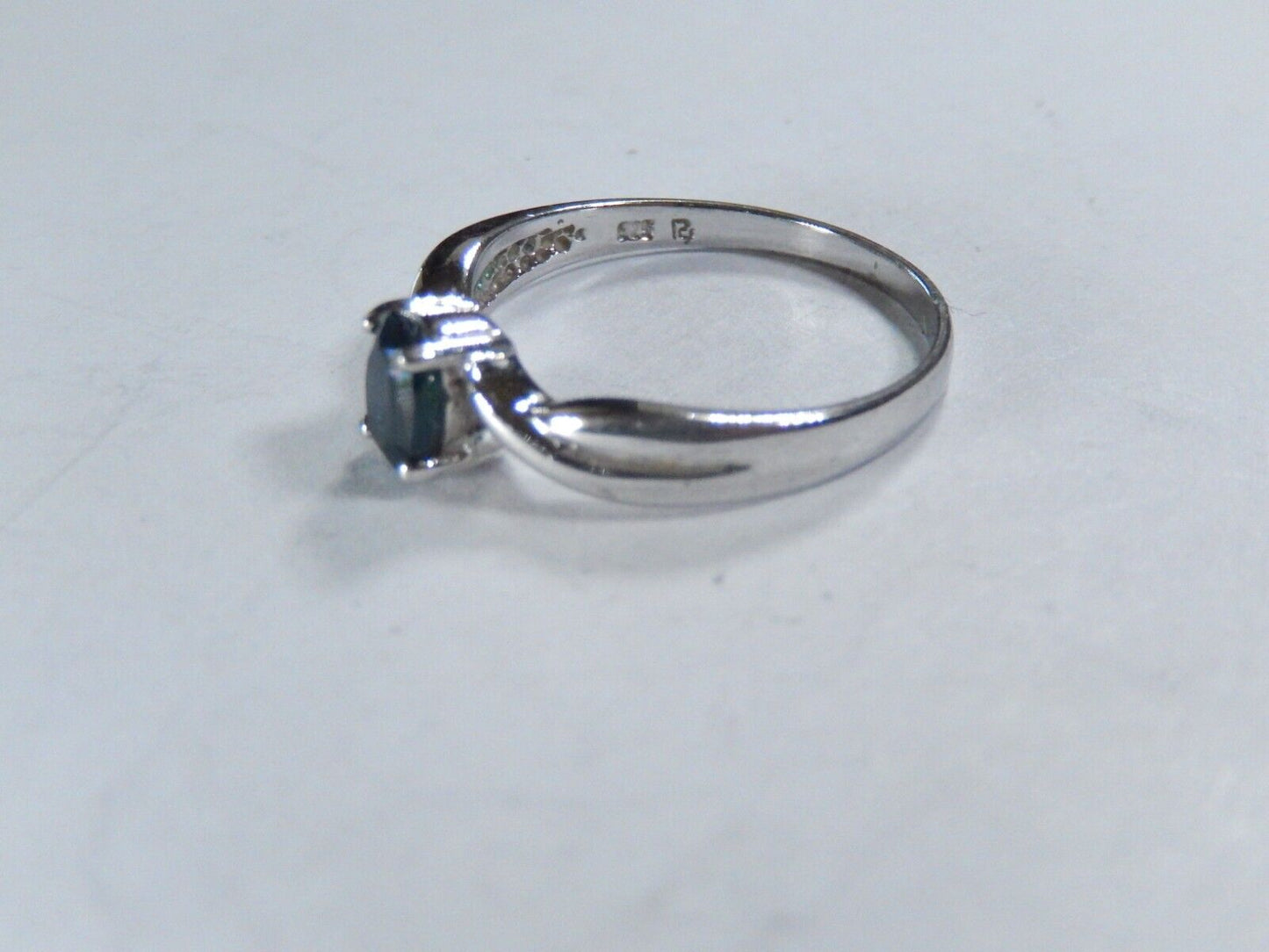 Vintage Ross Simons Sterling Silver 925 Sapphire Solitaire Ring Size 7.25