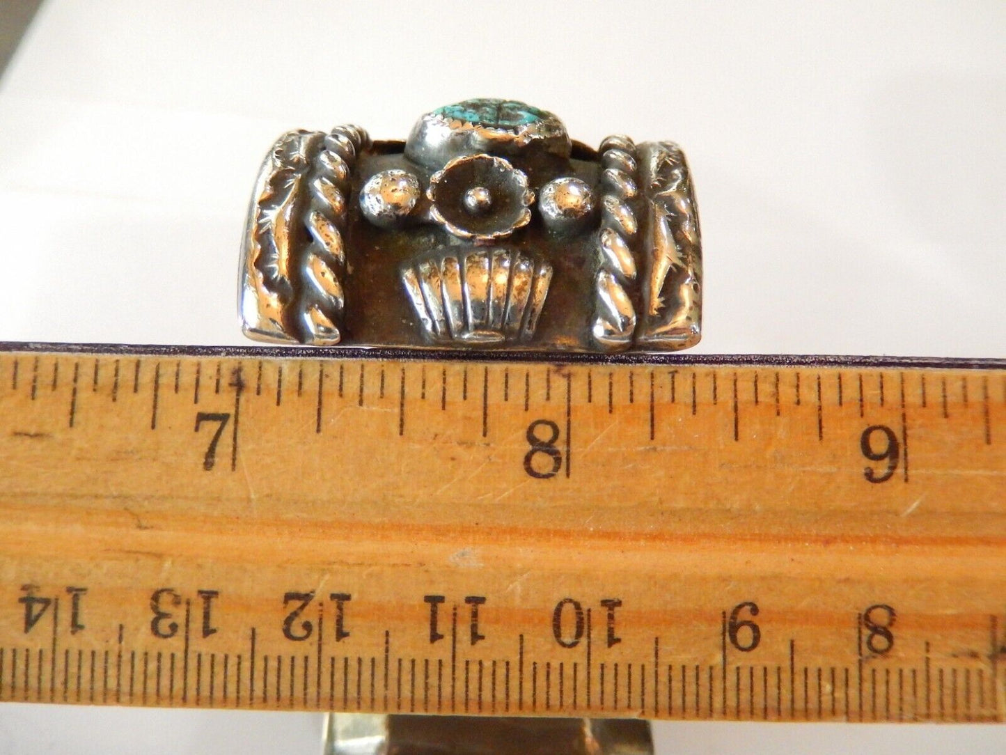 KEE YAZZIE  Navajo Indian Jewelry Sterling Silver  Turquoise Watch Cuff 157gm