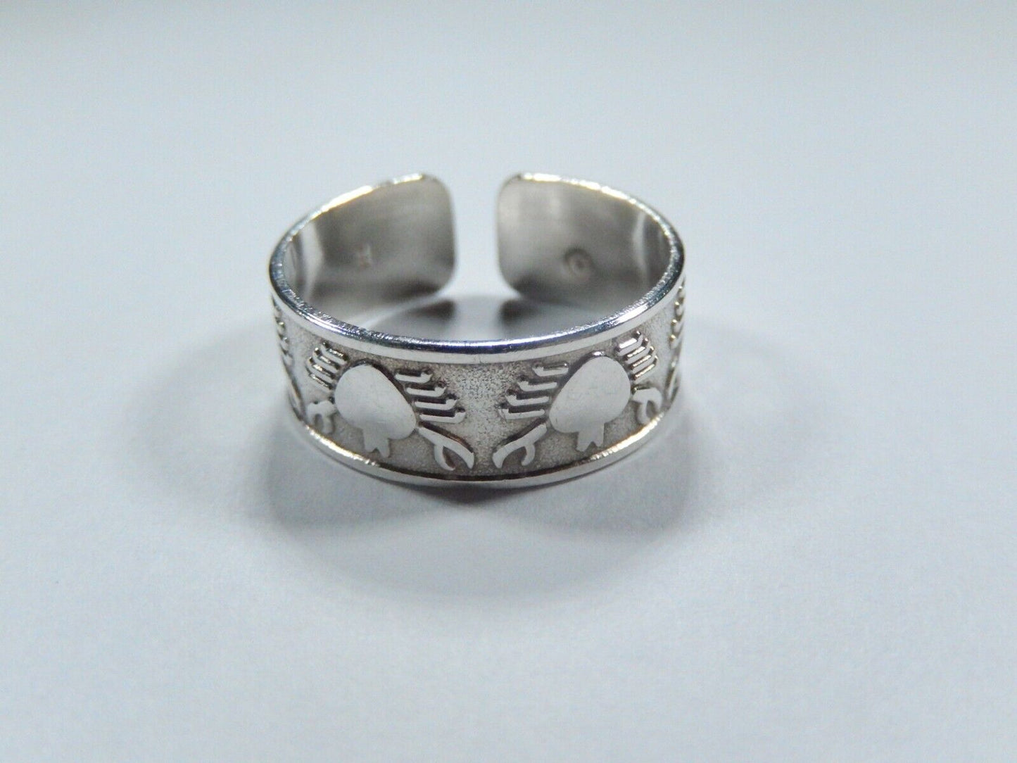 *VINTAGE*  Sterling Silver Crab Cancer Sign Unisex Band Ring Sz 9 Adjustable