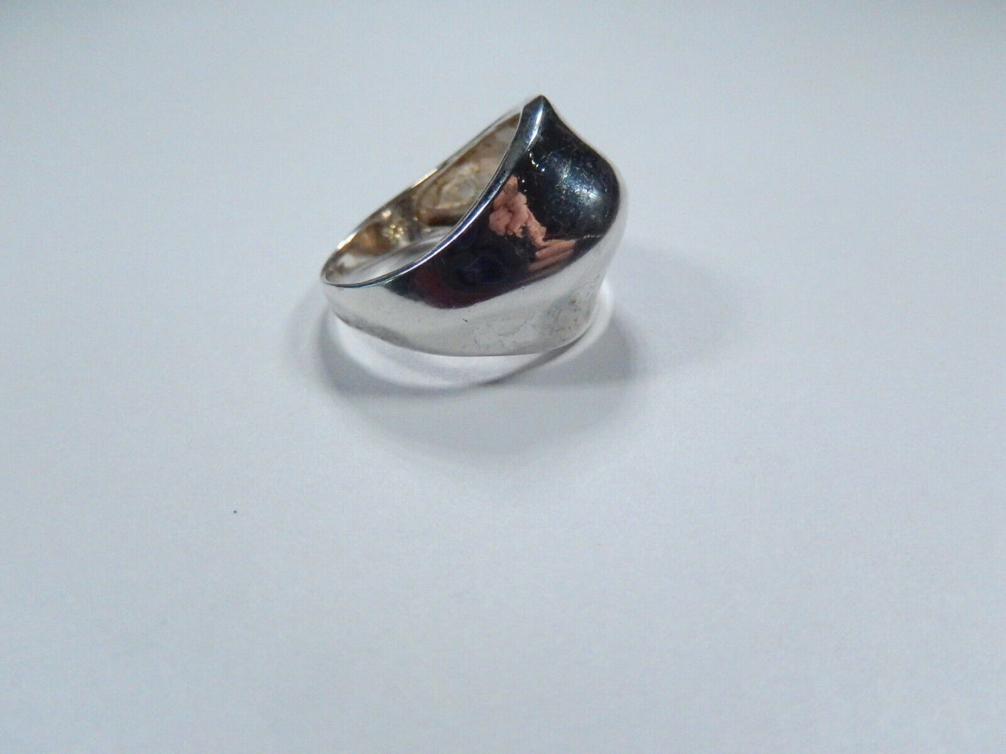 *VINTAGE* 925 Sterling Silver Modernist Dome Ring Size 6.75