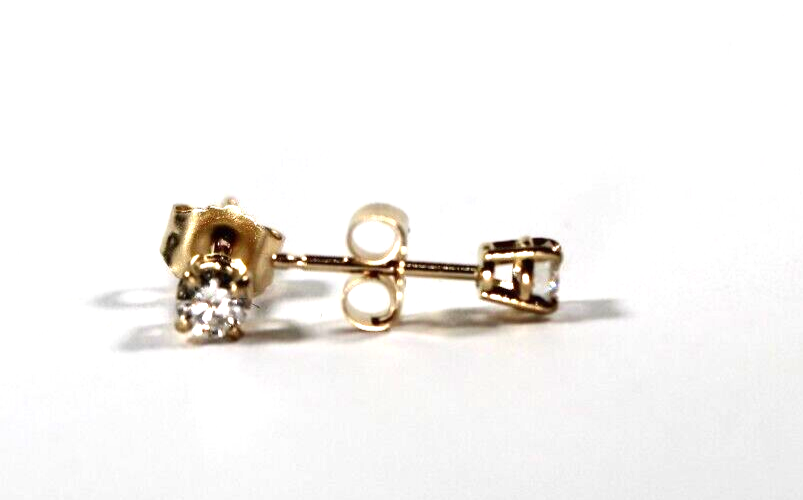 *New!! Solid 14K Yellow Gold .25 CT TW Natural Diamond VS-1 / H-I Stud Earrings