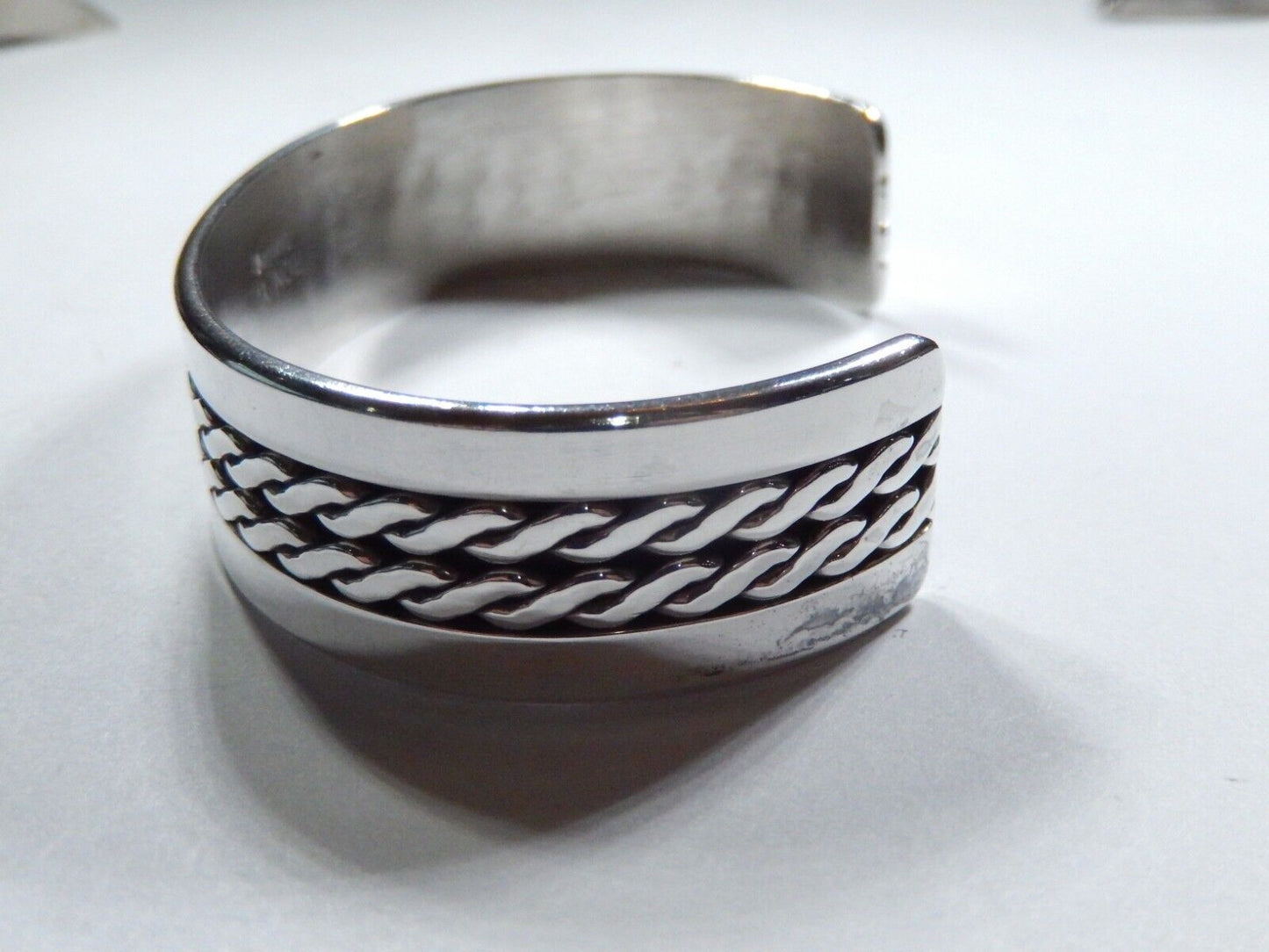 Ron Y Yazzie Sterling Silver Navajo Cuff Bracelet Native American 35.9 grams