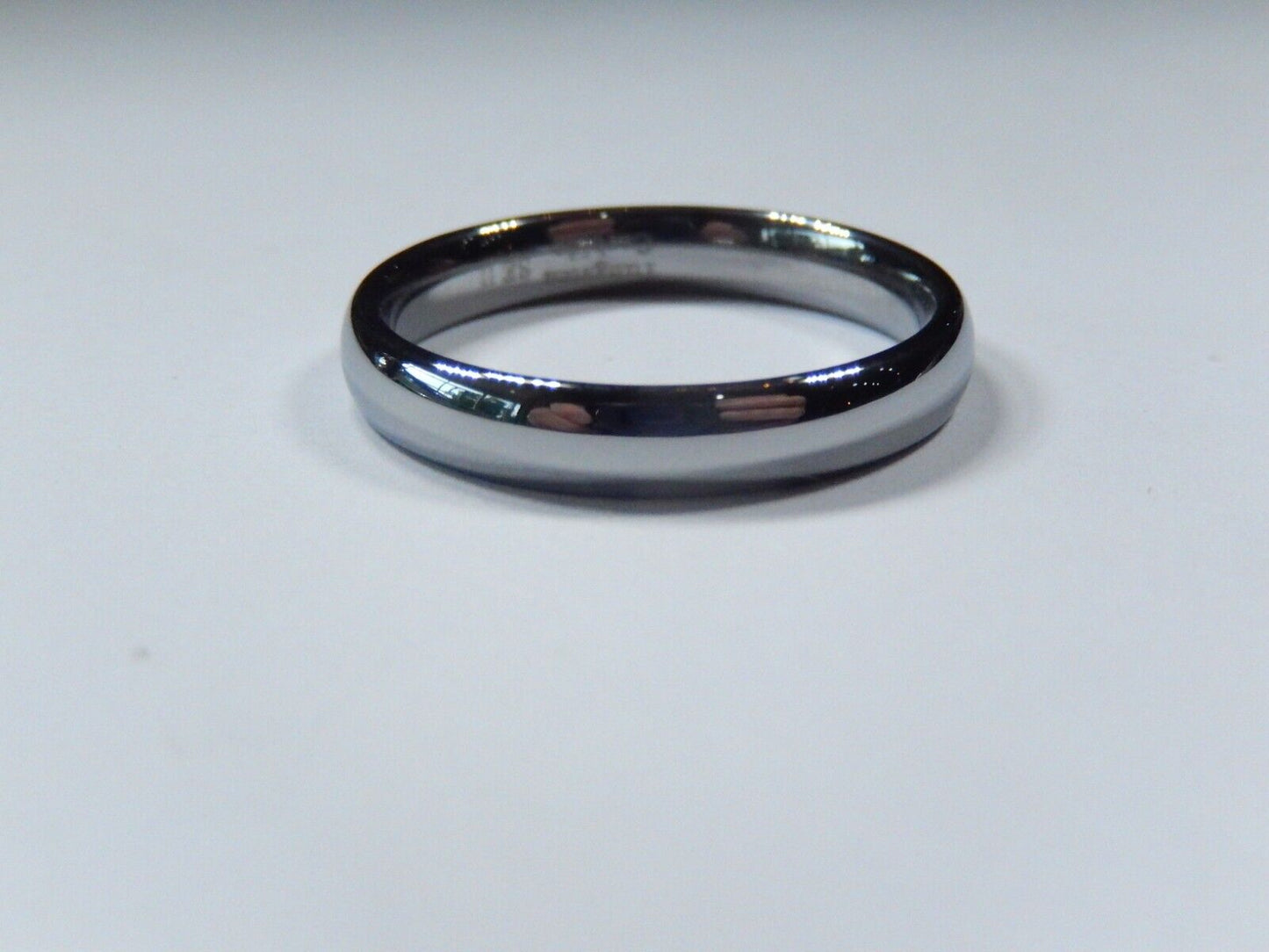 *NEW* Silver Tungsten 4mm Comfort Fit Round Top Wedding Band Size 10.5