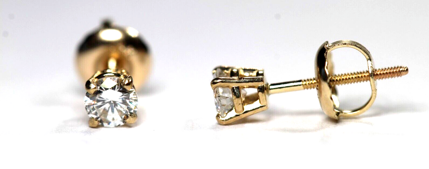 New!! Solid 14KYellow Gold .25 CT TW Natural Diamond VS-1 / G-H Stud Earrings