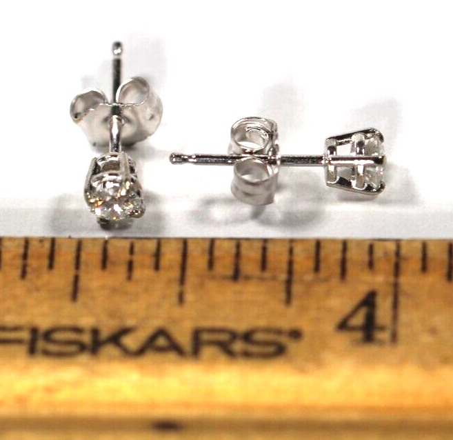 *New!! Solid 14K White Gold .27 CT TW Natural Diamond I-3 / J-K Stud Earrings