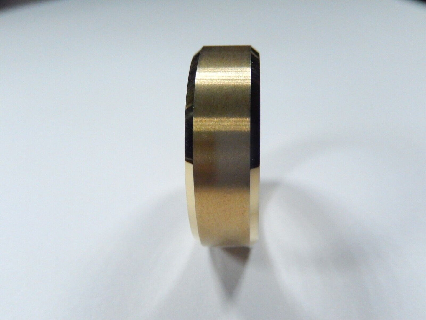 *NEW* Tungsten Gold Finish 8MM Men's / Womens Matte Beveled Wedding Band Sz- 11