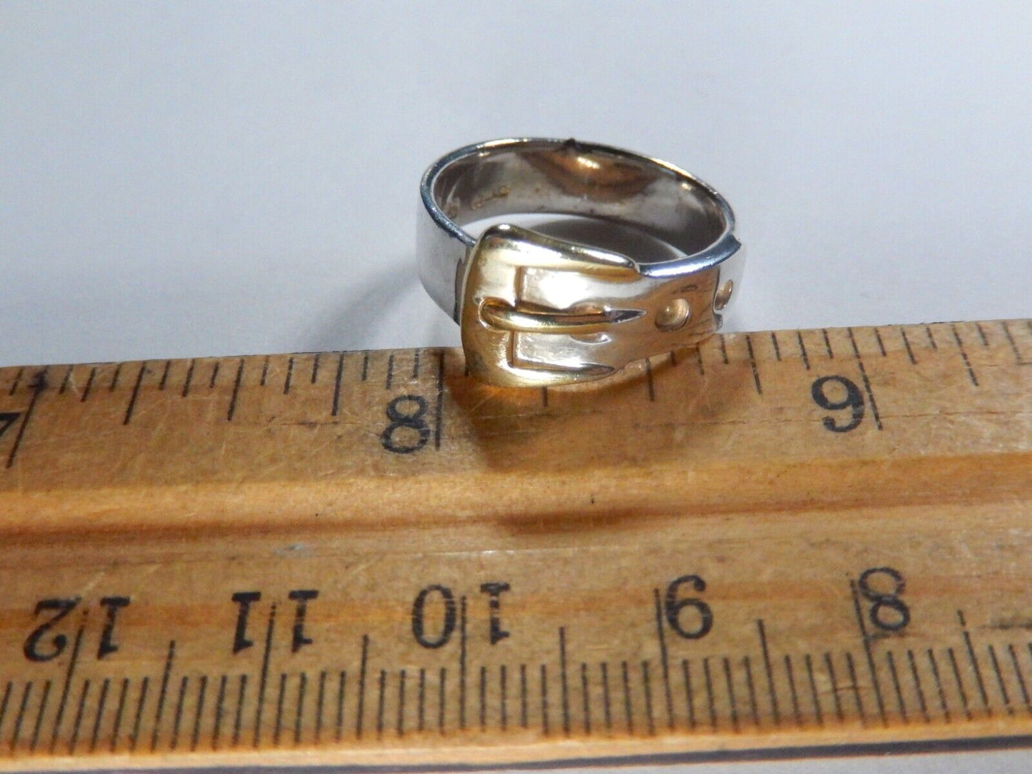 Vintage Artist Signed BOMA Sterling Silver Buckle Band Ring Sz 7.75