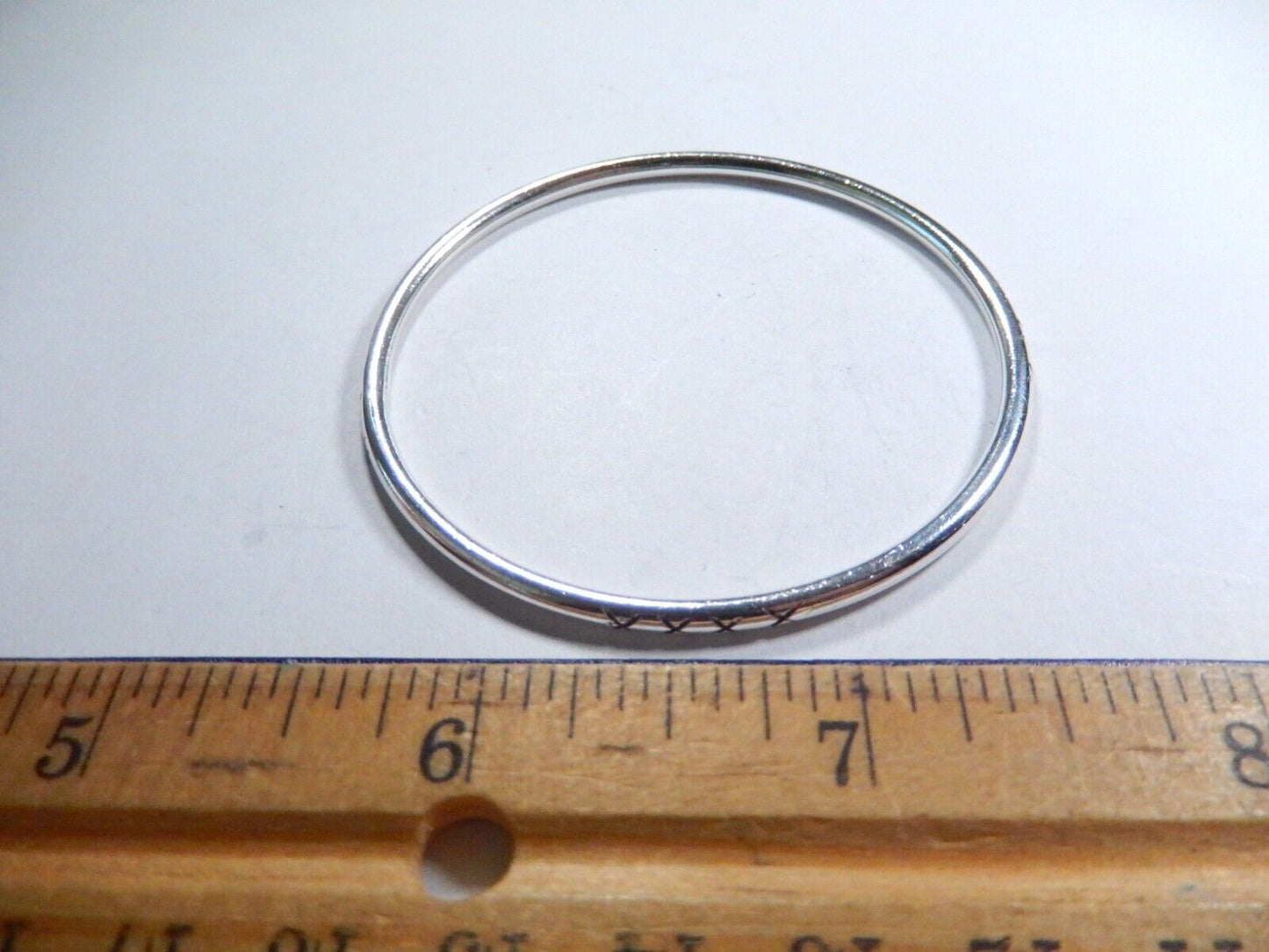 Vintage Native American Sterling Silver Stamped Slip-On Bangle Bracelet