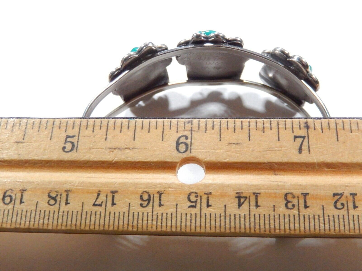 VINTAGE- Signed Native American Navajo Turquoise Sterling silver Cuff Bracelet