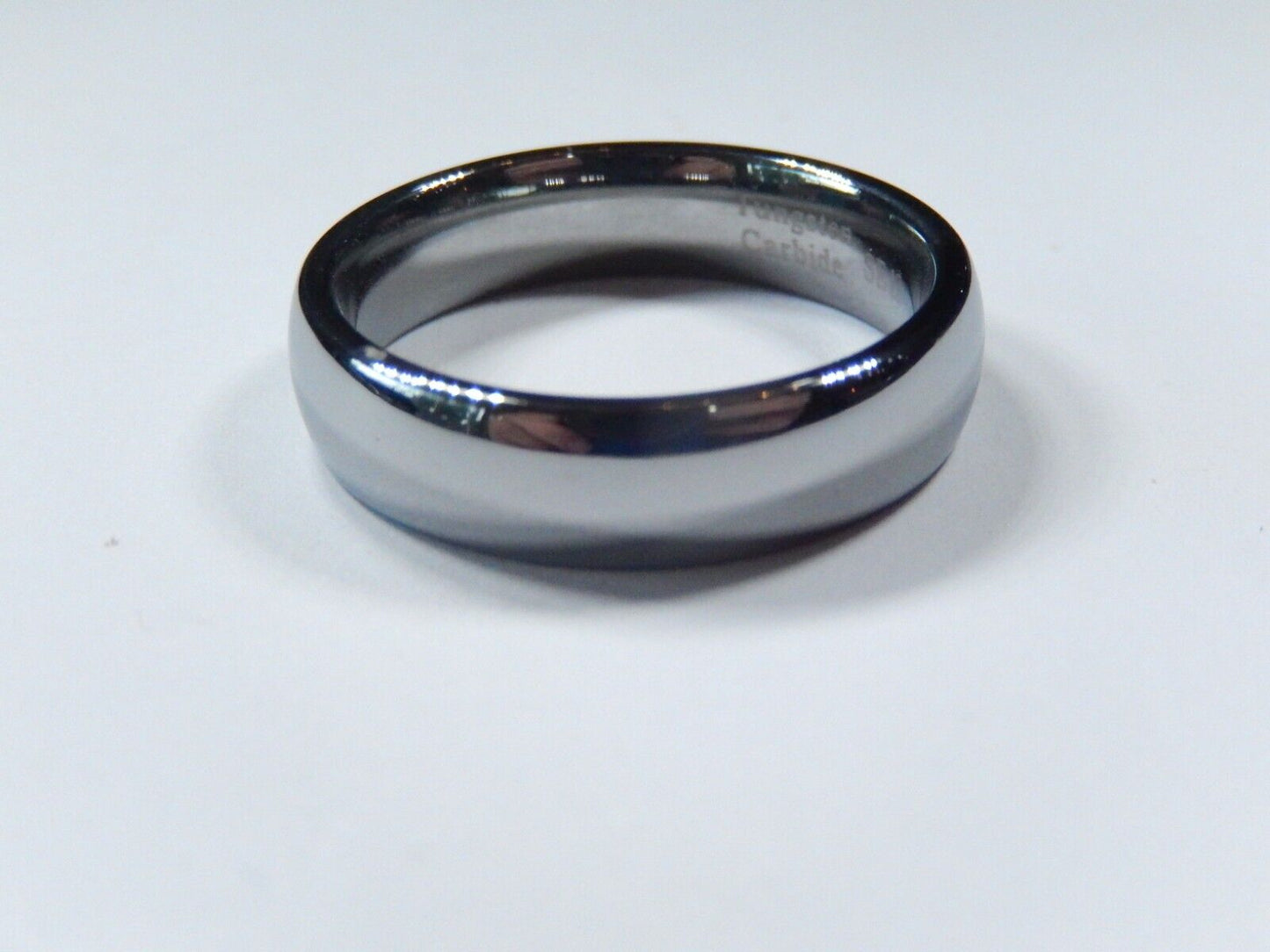 *NEW* Silver Tungsten 6 mm Comfort Fit Round Top Wedding Band Size - 10.5