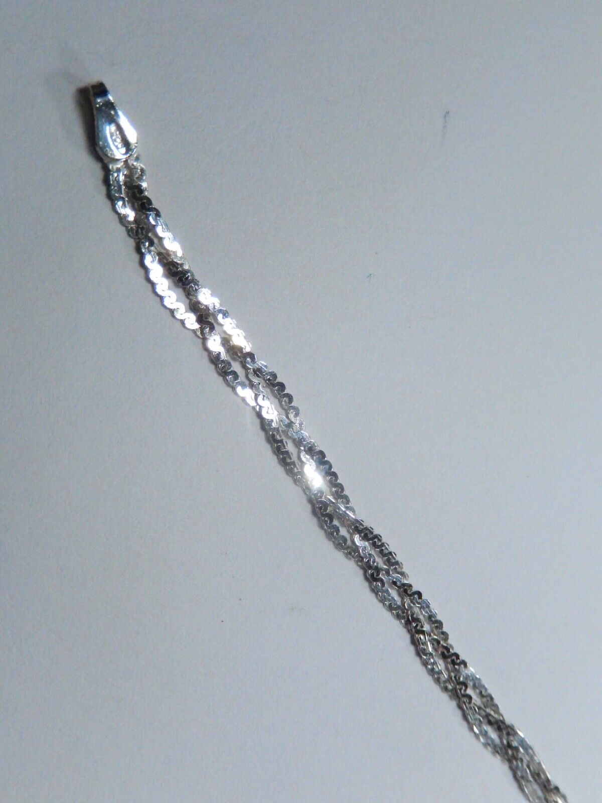 Italy 925 Sterling Silver 3 Strand woven braided bracelet 7.5 "