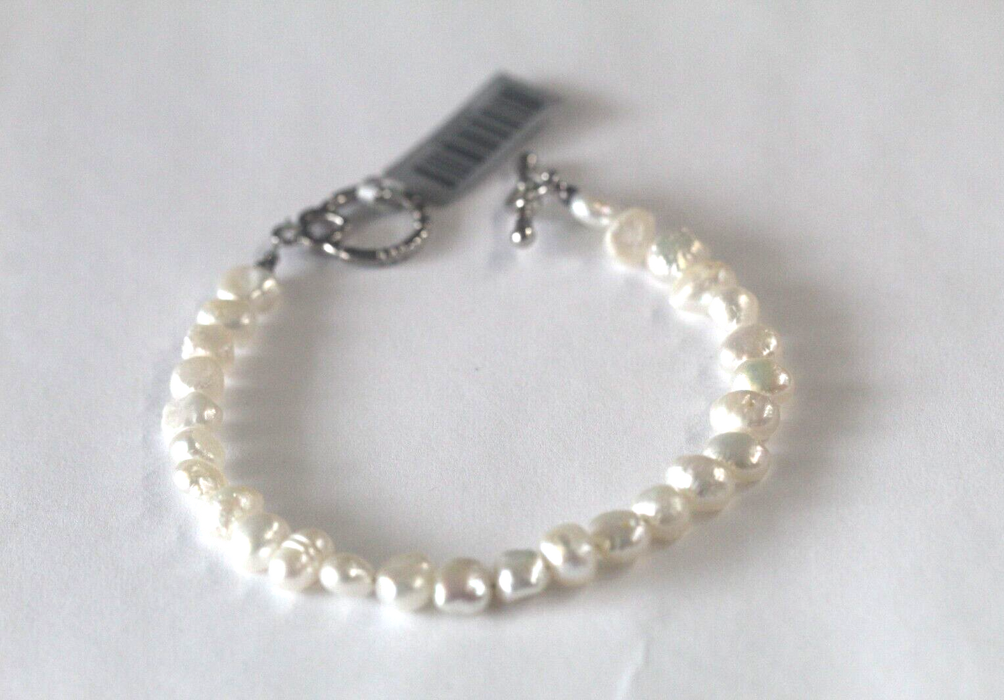 *NEW* Approx 8.5mm x 6mm Baroque Pearl 8 " Bracelet w/ Sterling Silver Toggle Cl