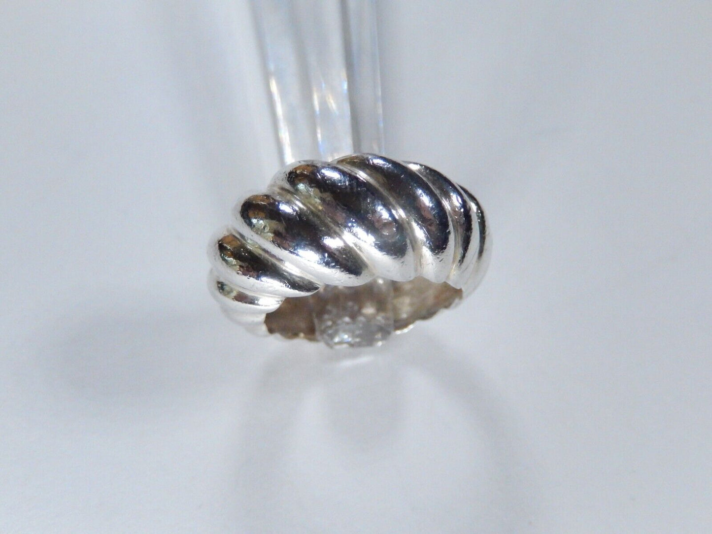 *VINTAGE* Sterling Silver 10.5mm Wide Shrimp Ring Size 5.5