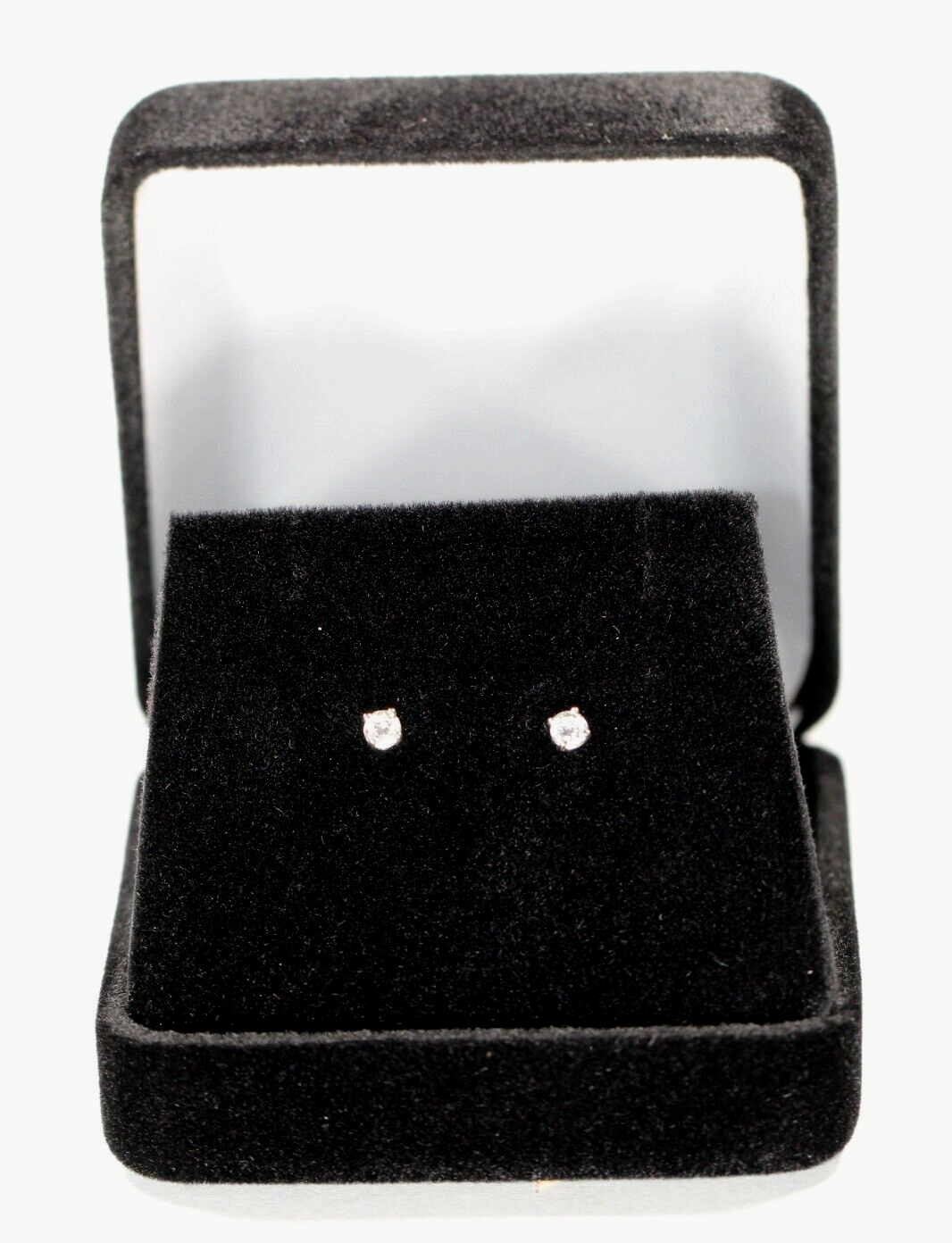 New!! Solid 14K White Gold .22 CT TW Natural Diamond I-3 / G-H Stud Earrings