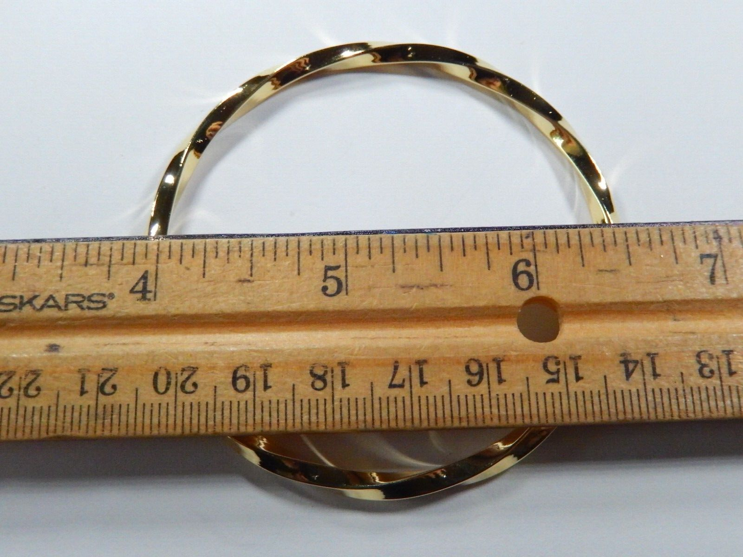 Beautiful 4.0 mm Wide Gold Vermeil .925 Twisted Hinged Bangle Bracelet