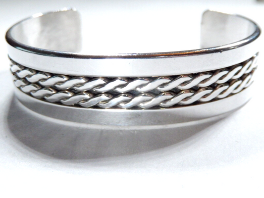 Ron Y Yazzie Sterling Silver Navajo Cuff Bracelet Native American 35.9 grams