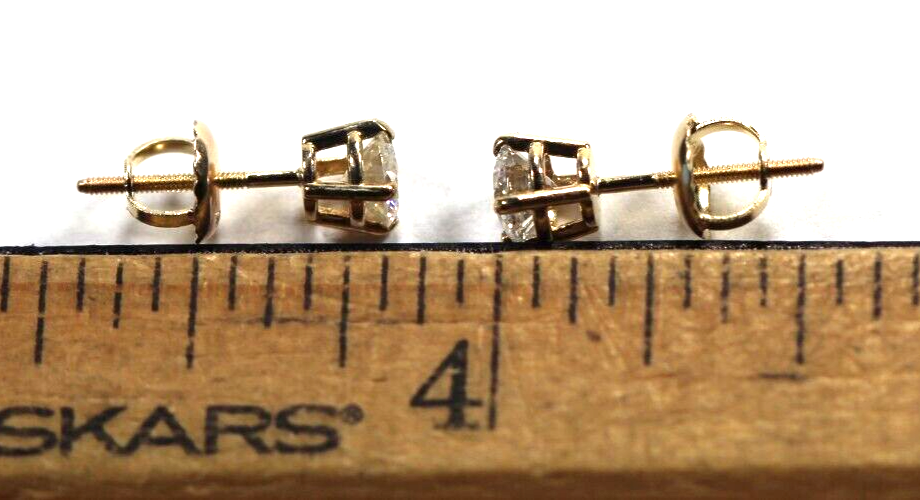 New!! 14KYellow Gold .42 CT TW Natural Diamond SI-2 /I-J ScrewBack Stud Earrings