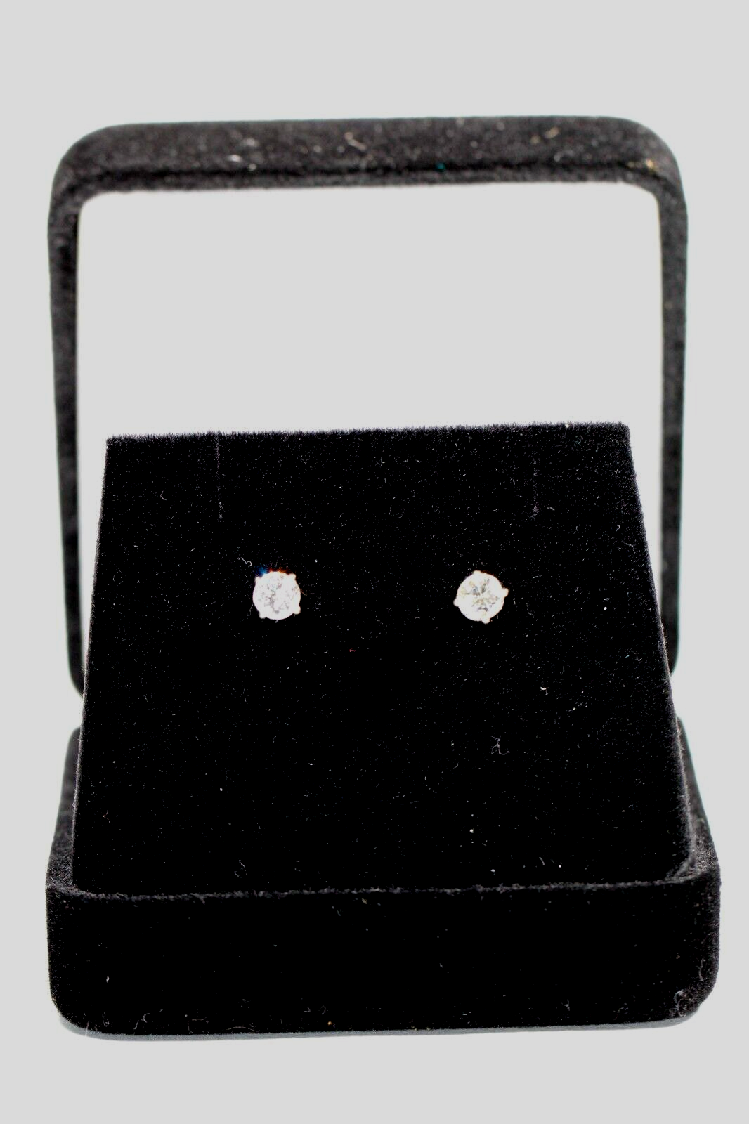 New!! Solid 14K White Gold .71 CT TW Natural Diamond  Stud Earrings