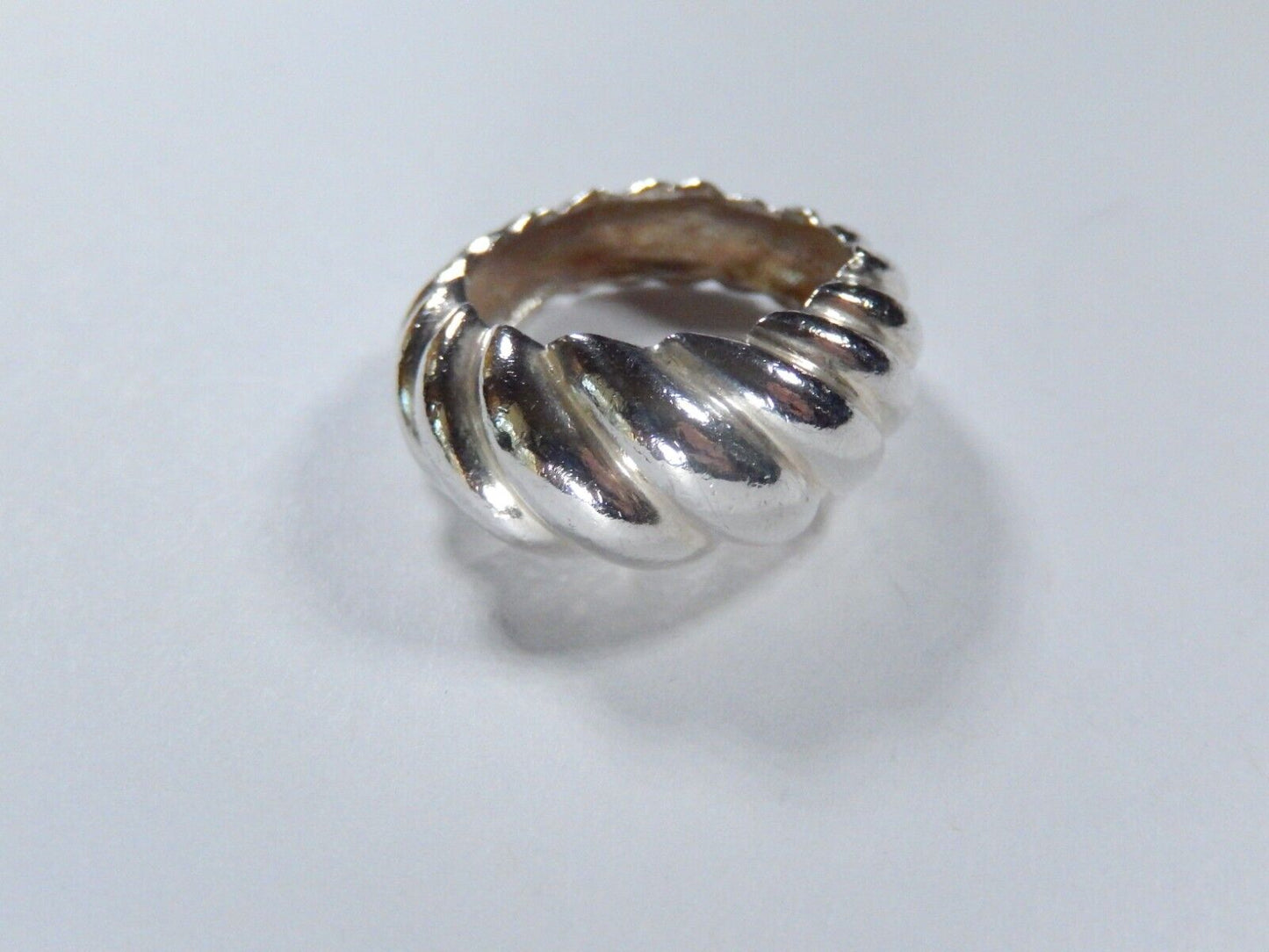 *VINTAGE* Sterling Silver 10.5mm Wide Shrimp Ring Size 5.5