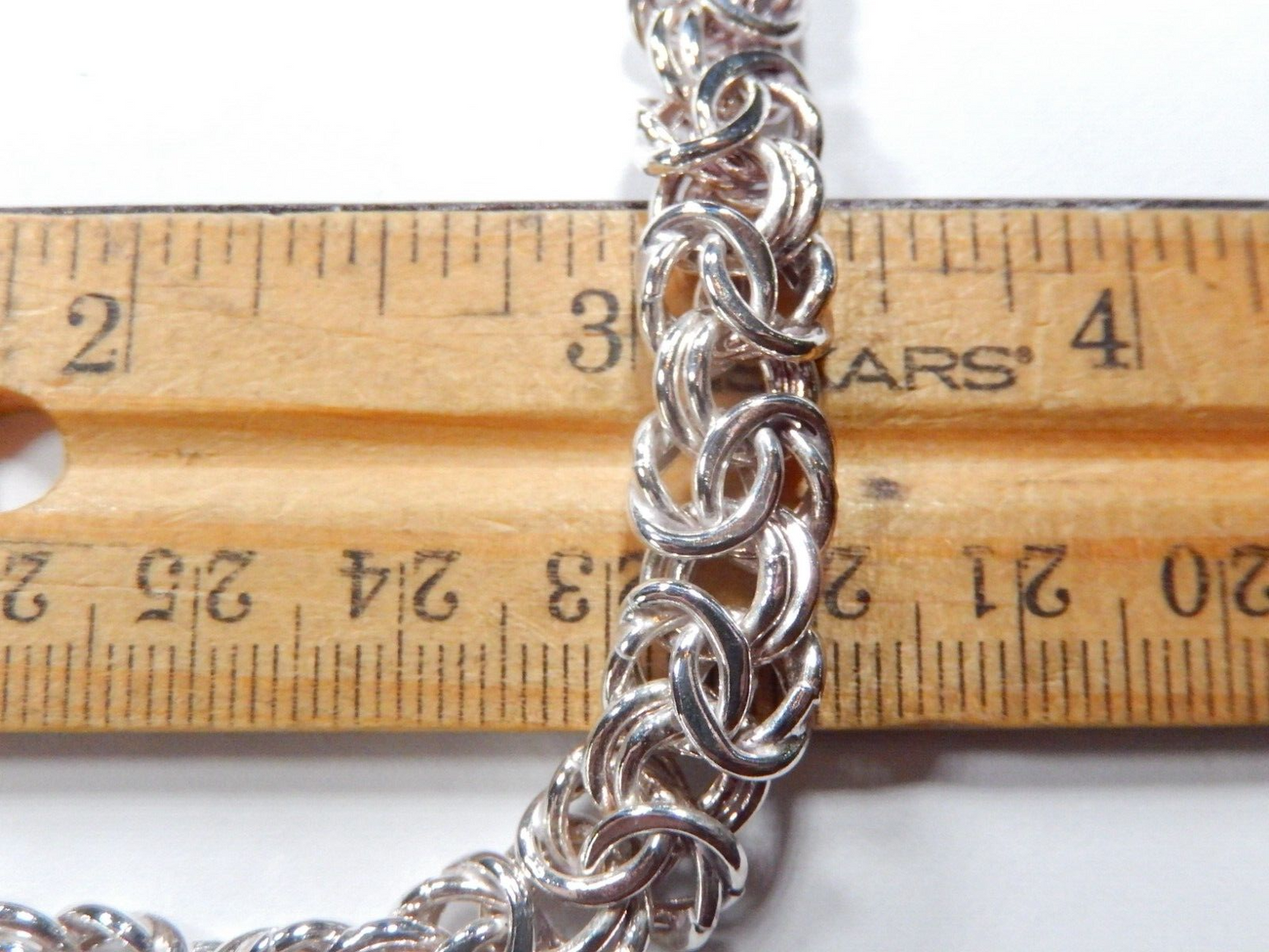 STERLING SILVER 10mm BYZANTINE 17.5" NECKLACE BY MILOR OF ITALY - 45 grams