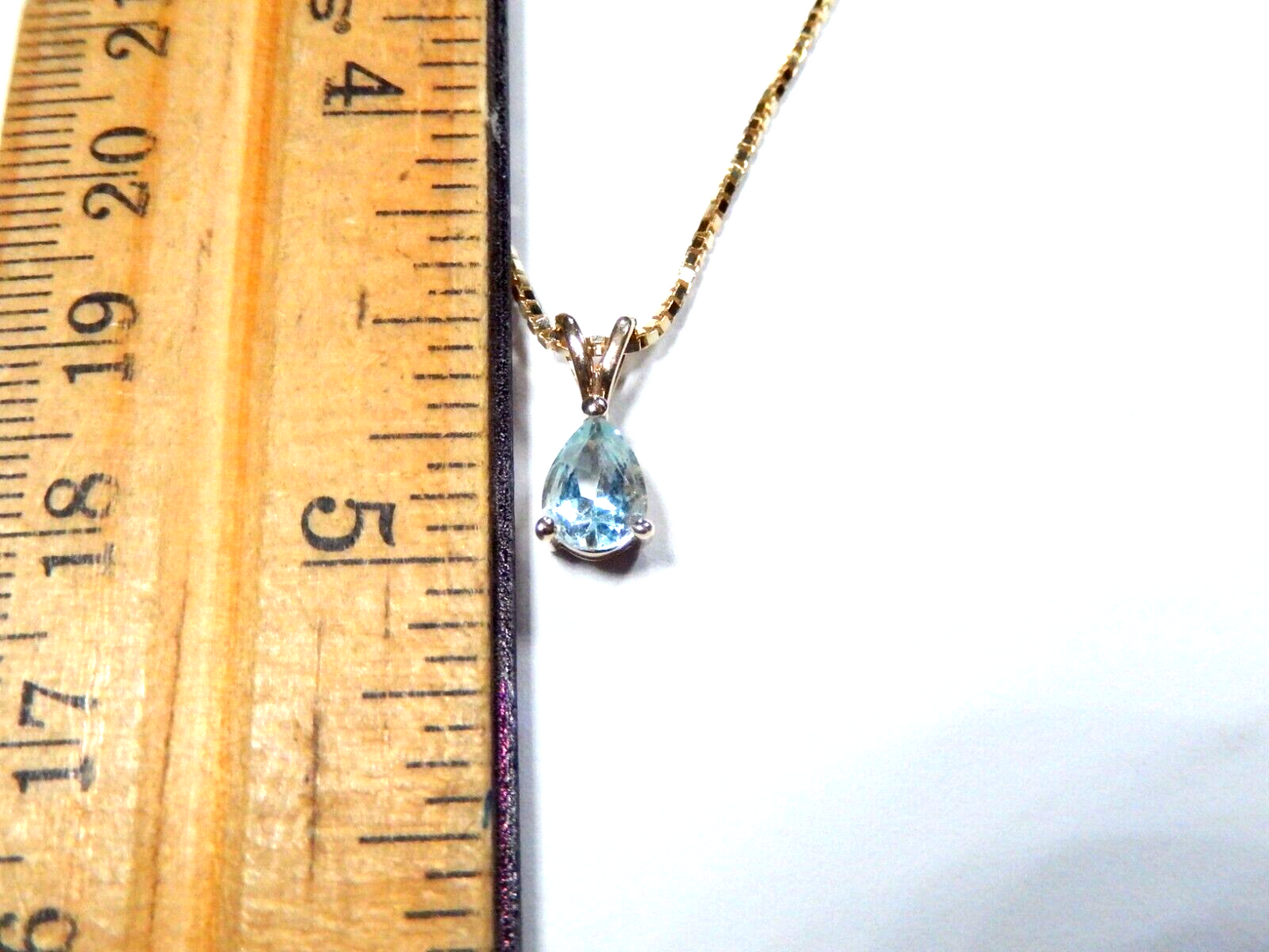 075Ct AQUAMARINE SOLITAIRE PENDANT NECKLACE 14K SOLID YELLOW GOLD w18 Chain