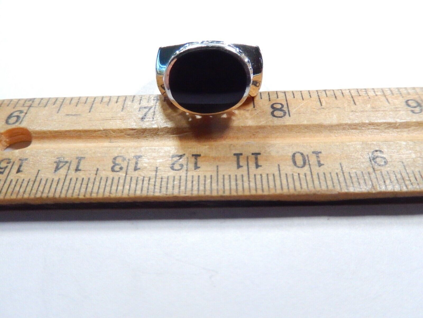 *VINTAGE* Men's Sterling Silver Black Onyx Ring Size 9