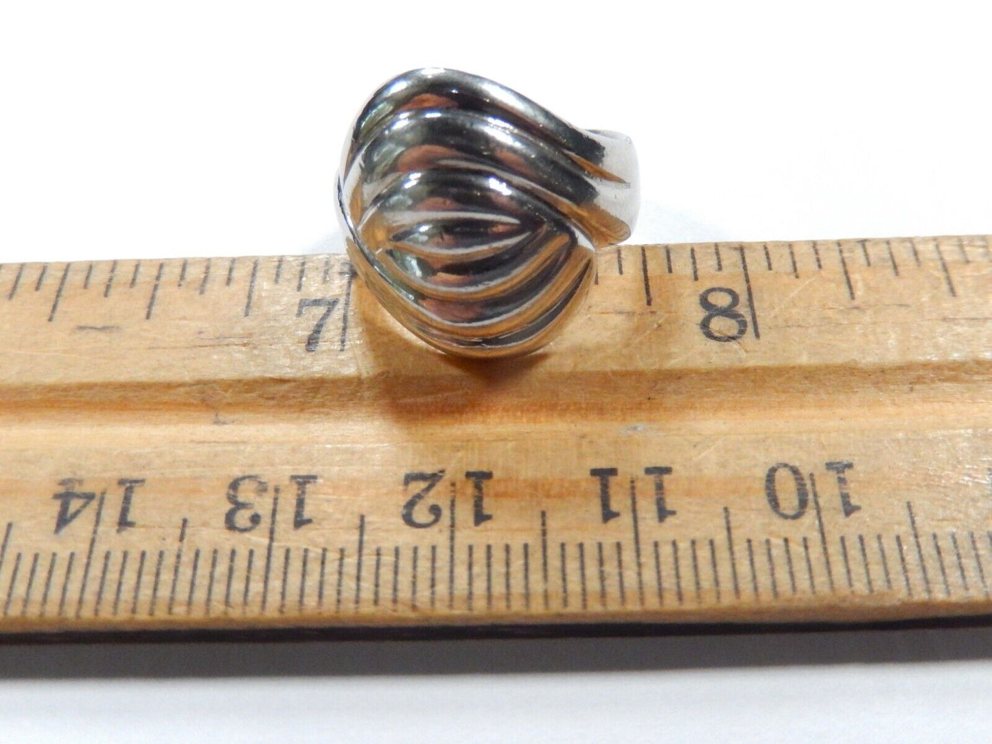 Vintage 925 Sterling Silver Swirled  Dome Ring Size 5.75