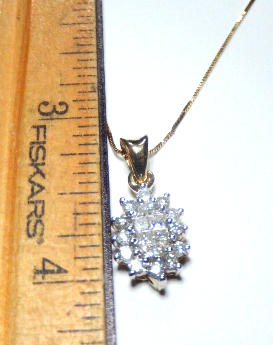 3/4ctw Natural Diamond 14k Yellow Gold Pendant With 18" 14K Chain