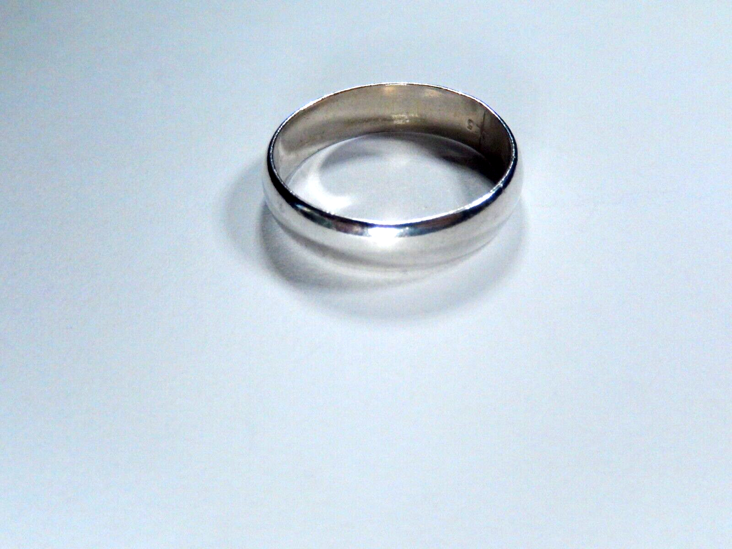 *VINTAGE* LARGE Sz 13.5 Sterling Silver 6mm Half Round Classic Wedding Band Ring