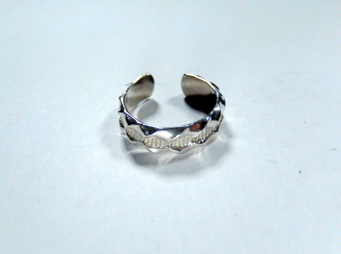 Decorative 4.75 mm  Band Toe Ring Adjustable 925 Sterling Silver 4mm