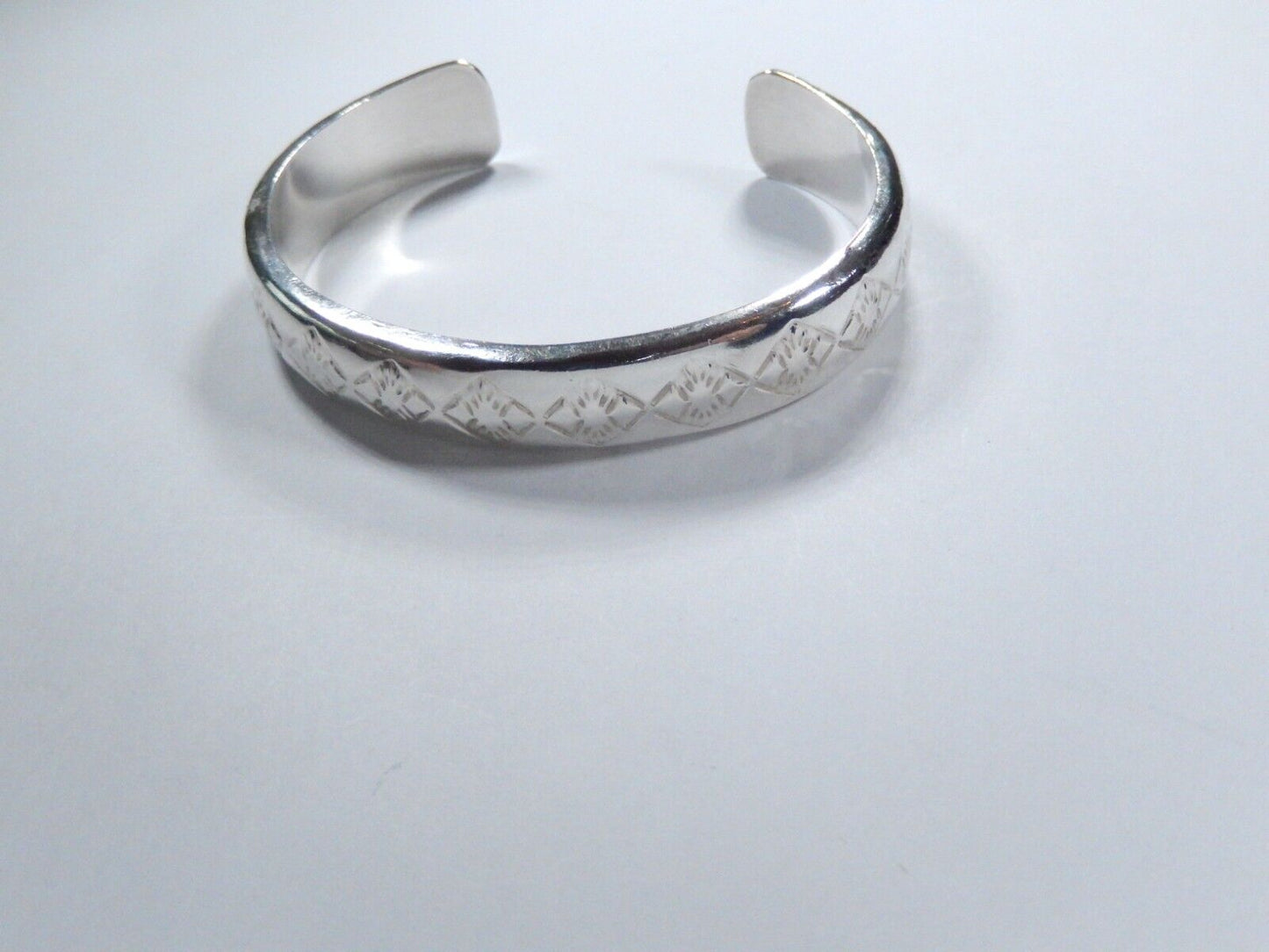 Vtg Native American Navajo Sterling Silver Cuff Bracelet Signed KS Kirk Smith