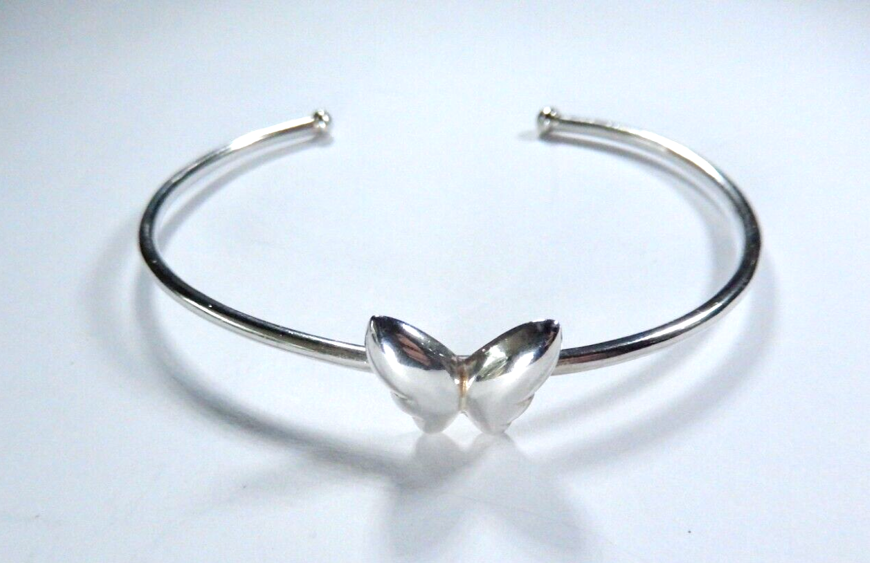 *VINTAGE*  STERLING SILVER BUTTERFLY BRACELET CUFF