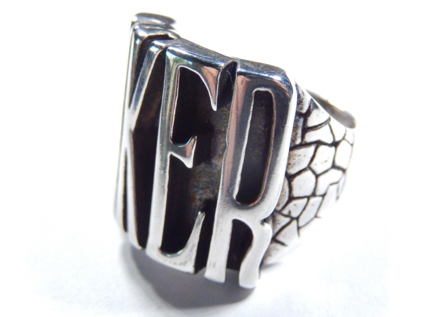 *RARE* G&C 1986 Sterling Silver Men's Biker Motorcycle Large Statement Ring Sz12
