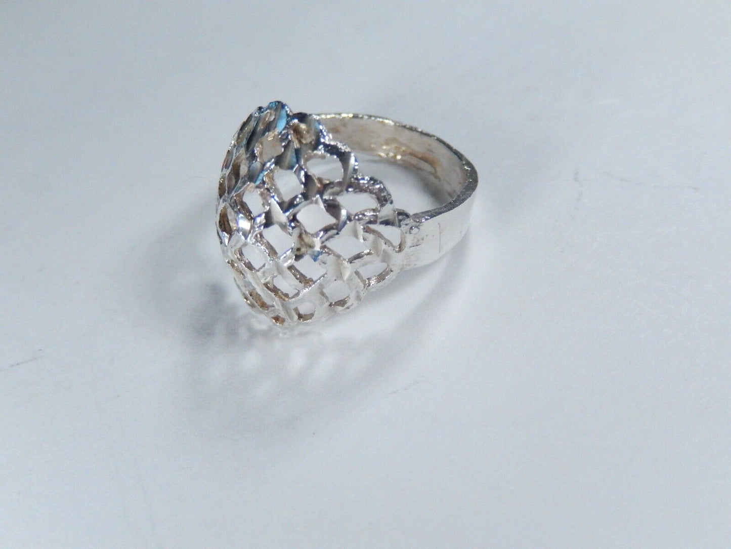 *VINTAGE*  Sterling Silver 925 Diamond Cut Filigree Ring Size 7