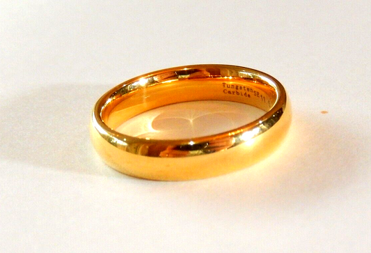"NEW" Classic Gold Tone Tungsten 5MM Unisex Comfort Fit Wedding Band sz 13