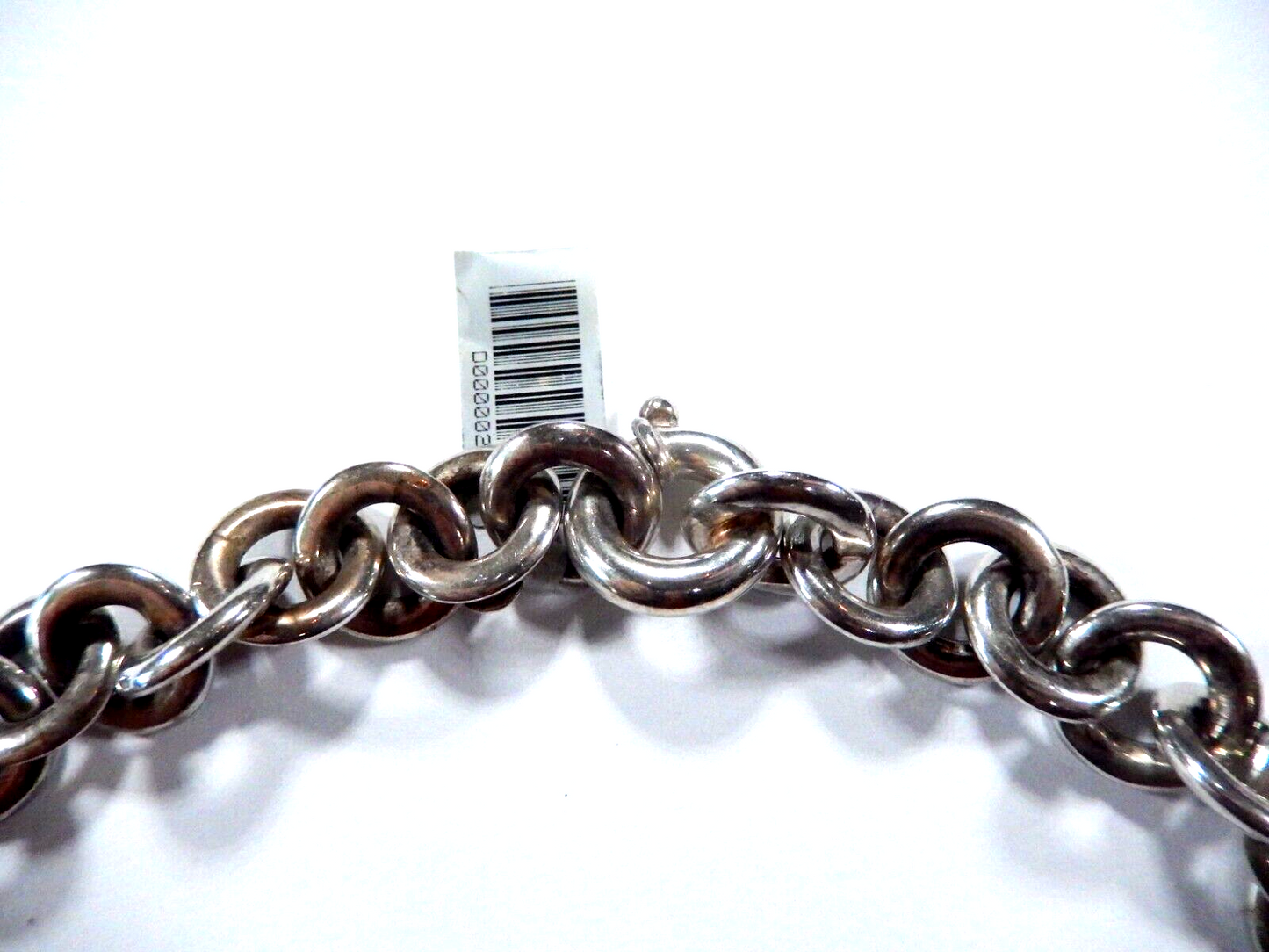 VINTAGE ITALY  Sterling Silver Large Hollow Link Necklace 16 length x 716W