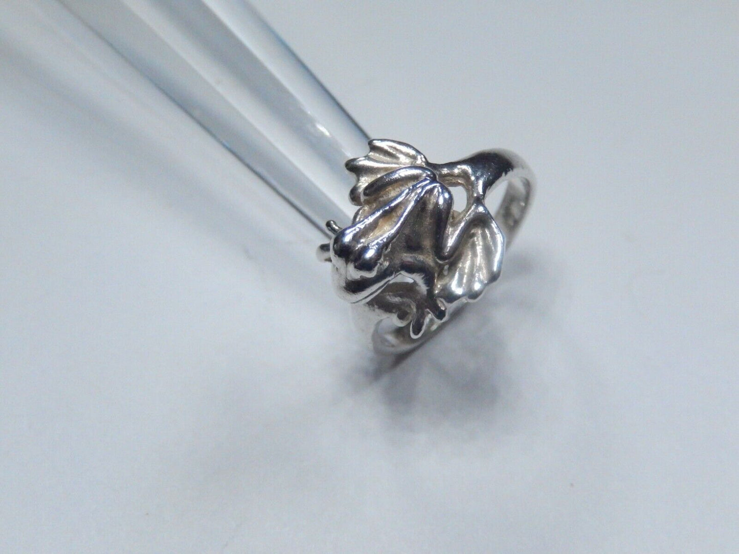 925 Sterling Silver Vintage Lucky Frog Ring Size 5.75