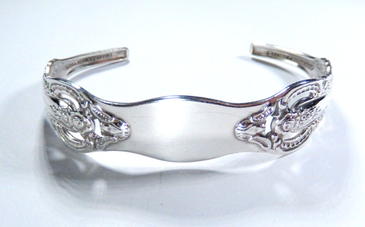 Vintage Oneida Community Silverplate Cuff Bracelet Marked Floral Design