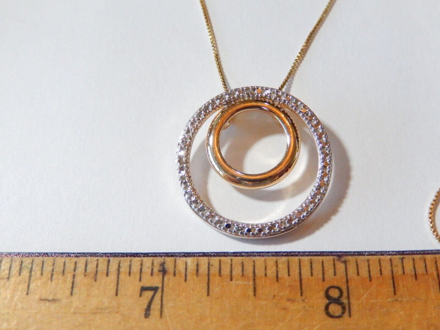 NEWRoss Simons Gold Vermeil 925 Eternity Diamond Pendant w 18 Vermeil Chain