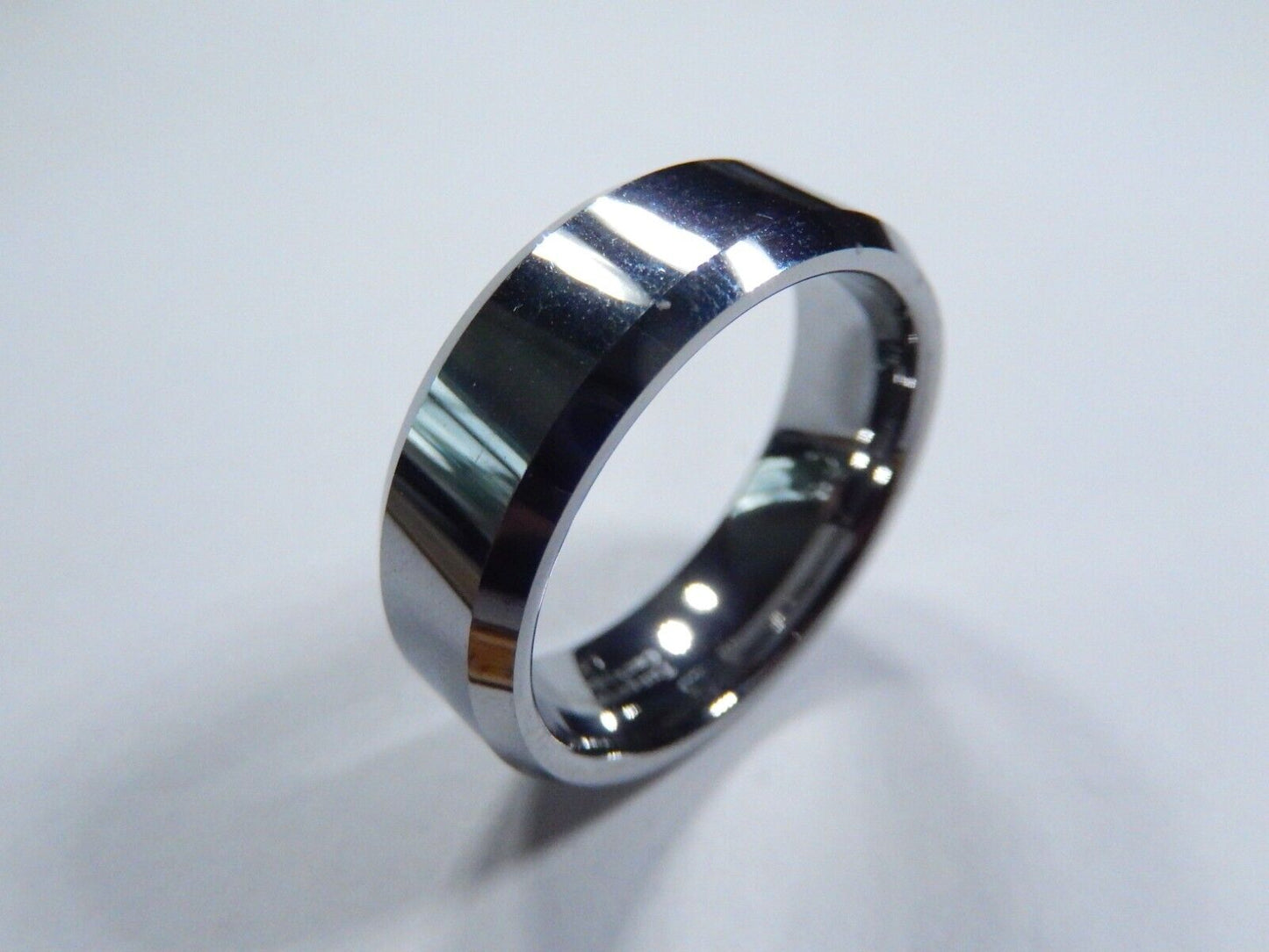 8mm Men's Comfort Fit Tungsten Carbide Silver Color Wedding Band Ring Sz 12