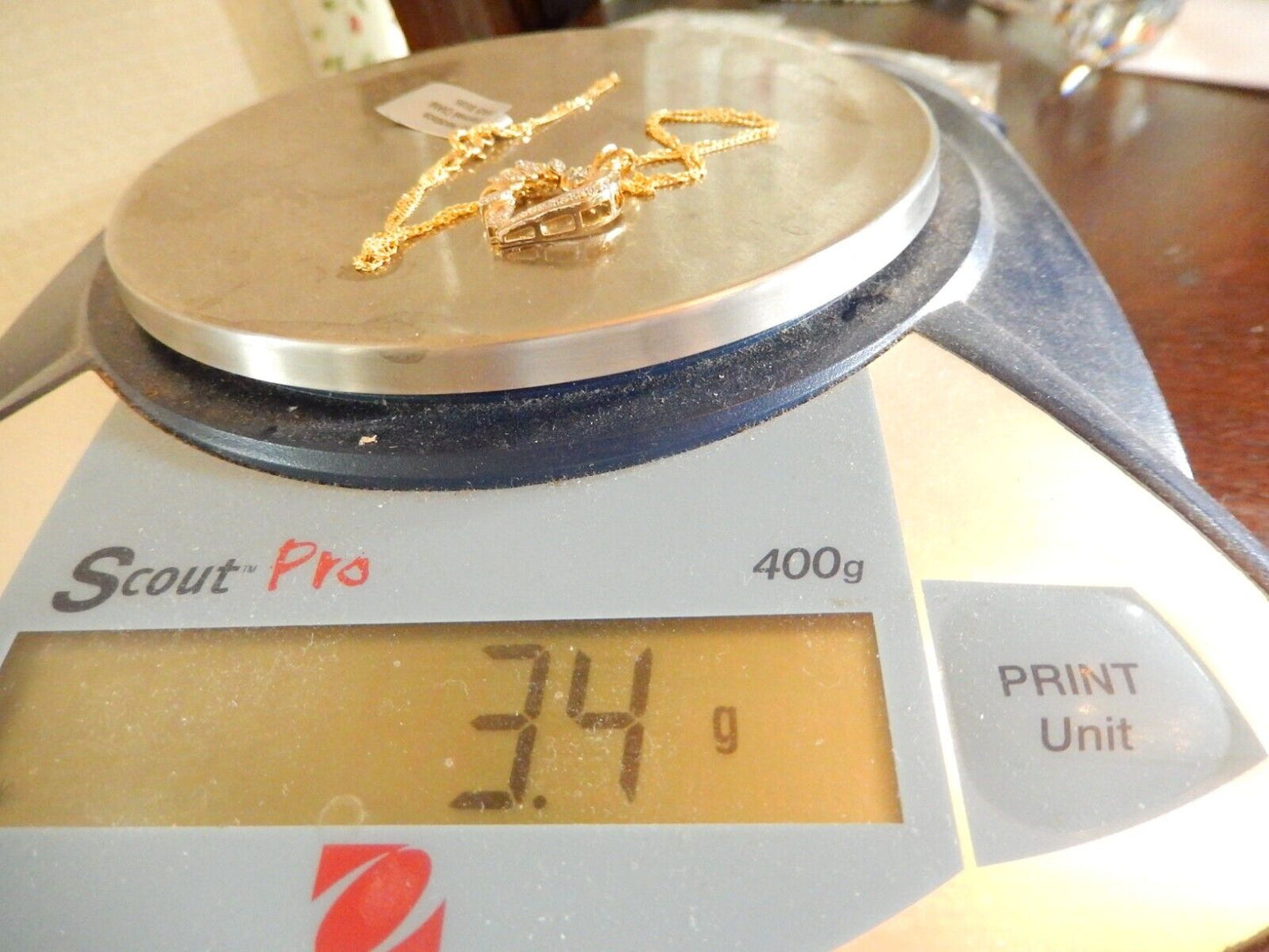 Gold Vermeil 925 Diamond Heart Pendant w18 Gold Vermeil Chain