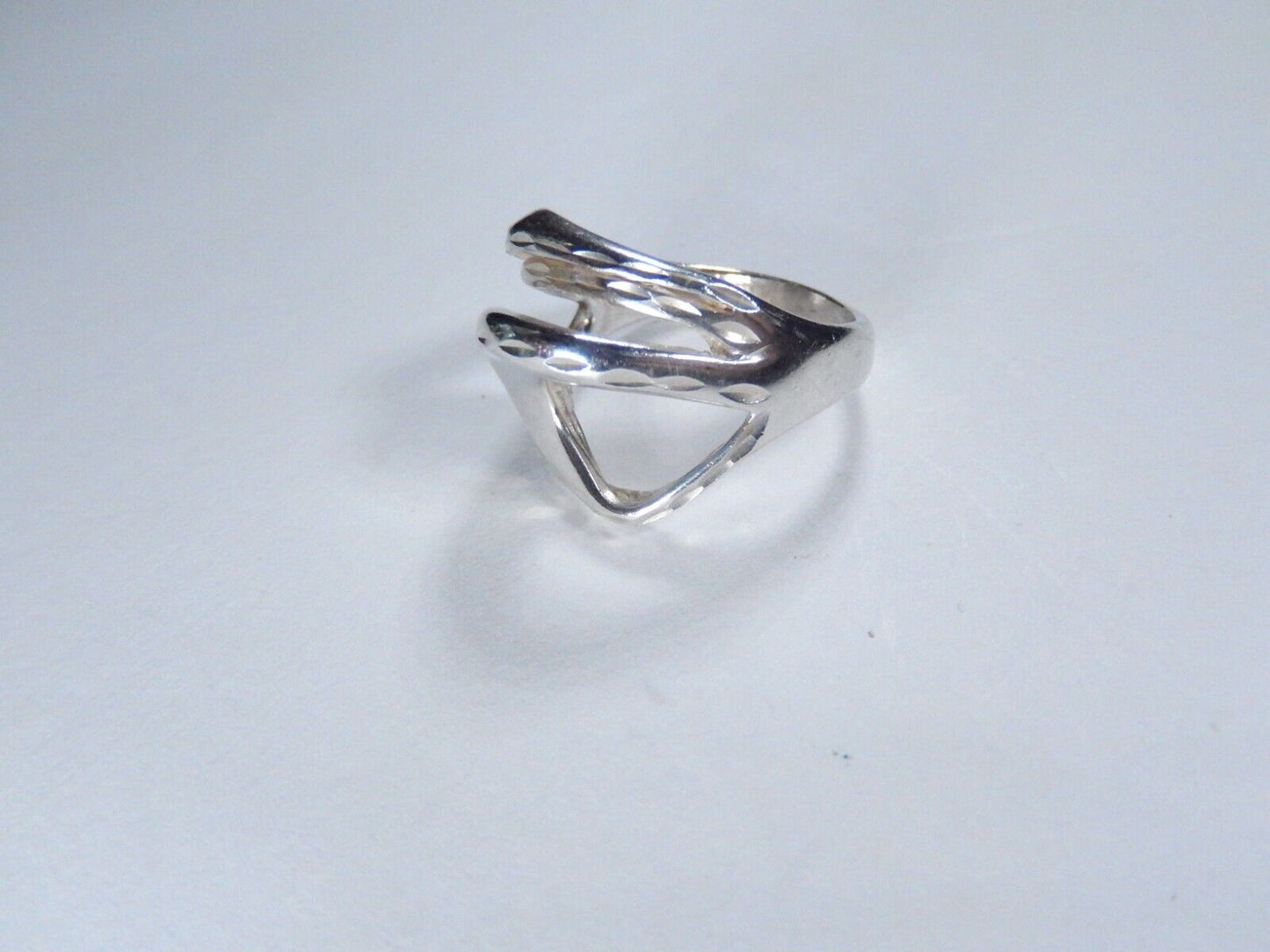 *VINTAGE* Freeform Ring Abstract Band Sterling Silver Boho Women Sz 5.5