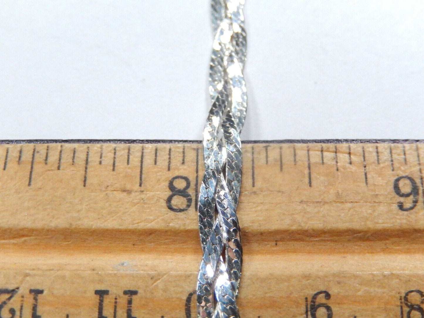 Italy 925 Sterling Silver 3 Strand woven braided bracelet 7 "