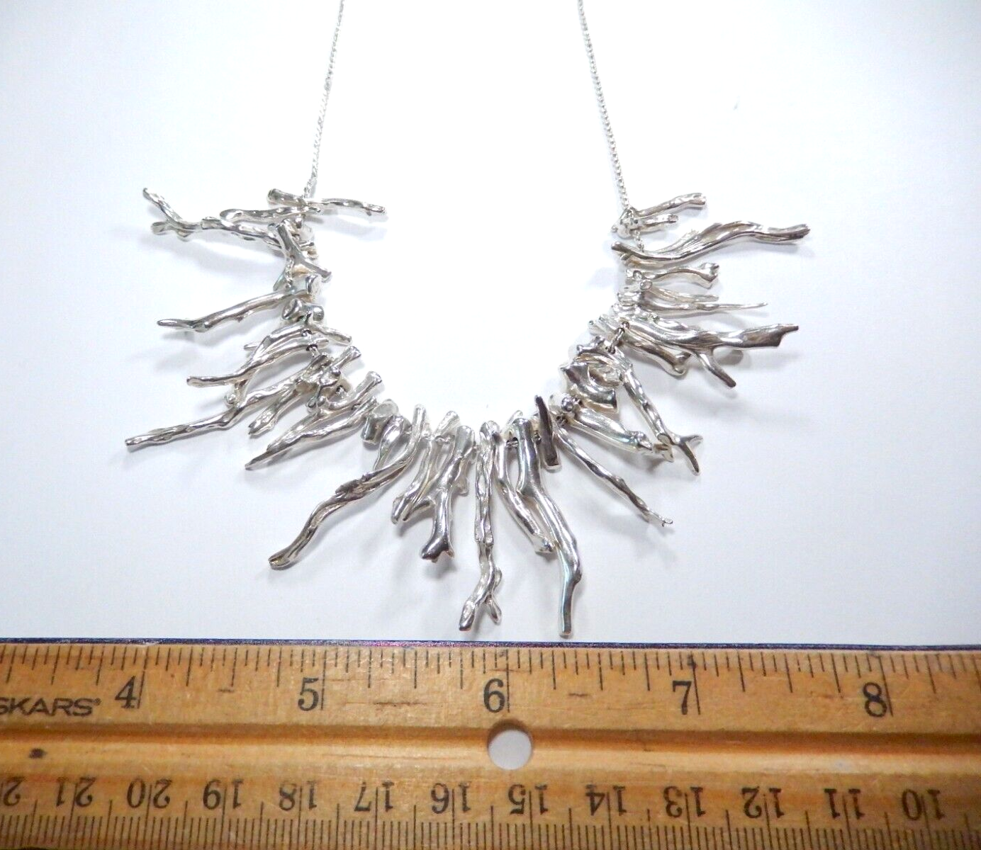DESIGNER  Sterling Silver Tree Branch Woodland Nature Forest 15" Necklace - 47gm